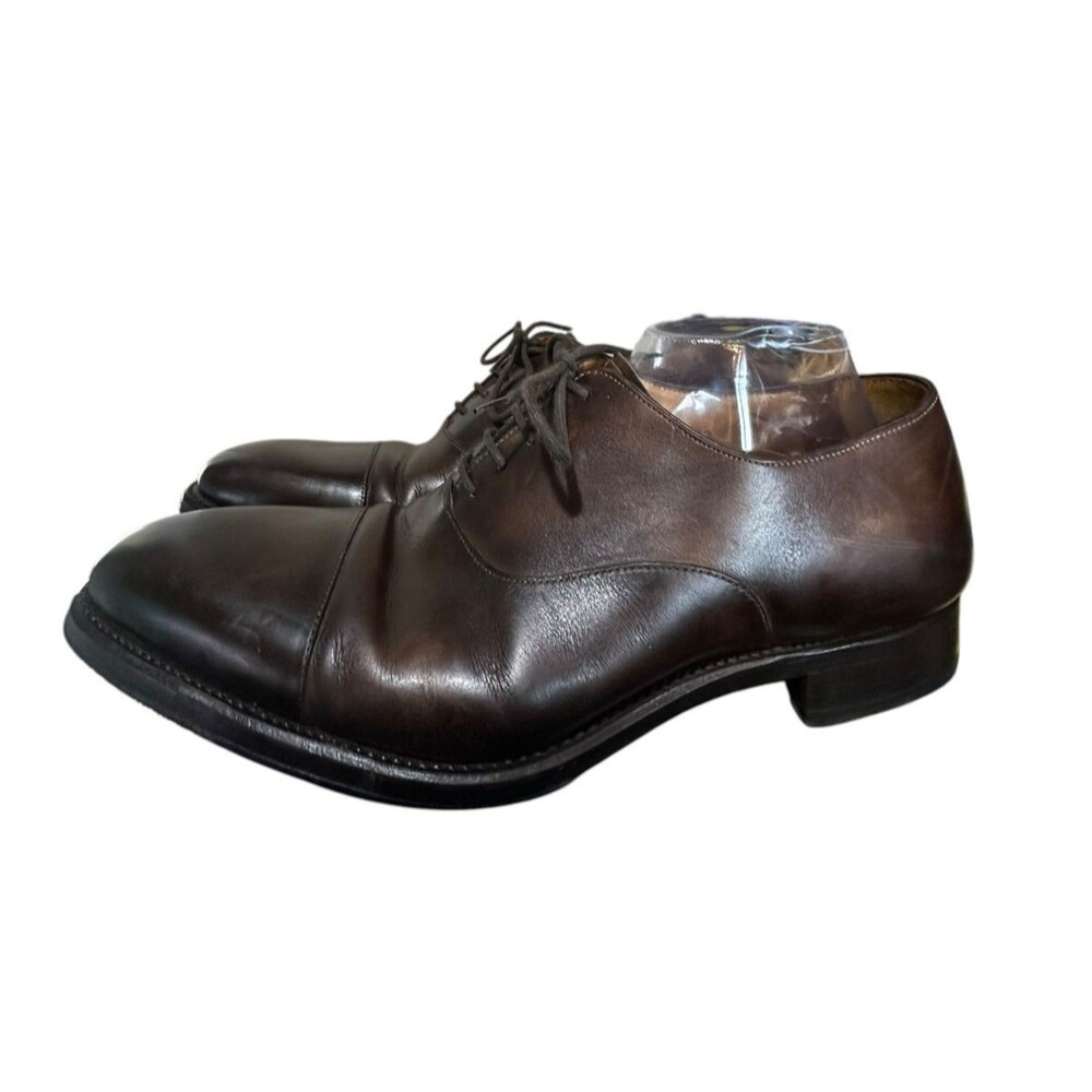 Carlos Santos Brown Oxford Captoe Dress Shoes Goodyear Welt Mens UK 9 US 10